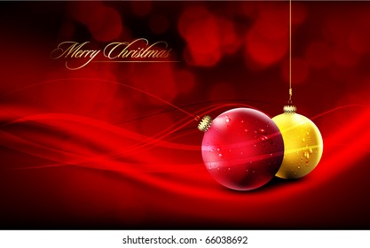 Vector Christmas Card | Deep Red Background