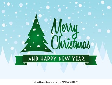 Vector Christmas card design concept with christmas tree