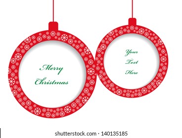 vector christmas card design with decorative paper balls and place for your text