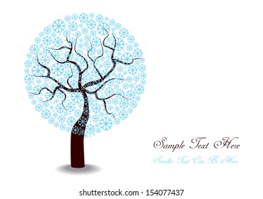 Vector christmas card design with red and snowflakes isolated on white background