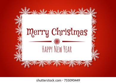  Vector Christmas card design  with snowflake in  paper art style.  Perfect  for winter holidays, New Year and Merry Christmas cards, prints, flayers, banners, invitations . 