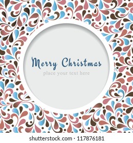 Vector Christmas card with floral ornament design.
