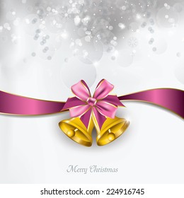 Vector Christmas Card with Jingle Bells. 