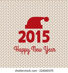 Vector Christmas card with knitting texture