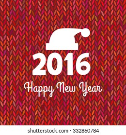 Vector Christmas card with knitting texture
