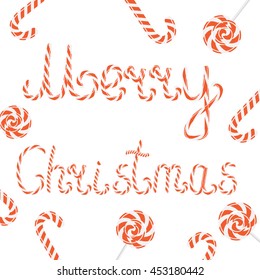 Vector christmas card with lollipops