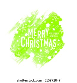 Vector Christmas card. Merry Christmas background in watercolor style, greeting cards, banner, brochure, page design. 