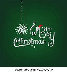 Vector Christmas Card, Merry Christmas Lettering