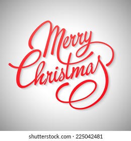 Vector Christmas card. Merry Christmas text inscription