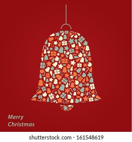 Vector Christmas card. Modern Christmas square background in fresh colors with place for your content. Christmas illustration.