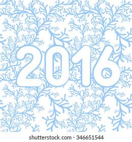 vector Christmas card with a New Year twenty-sixteen