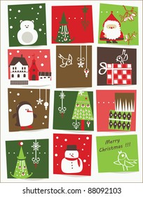 vector - Christmas card with nice cartoons