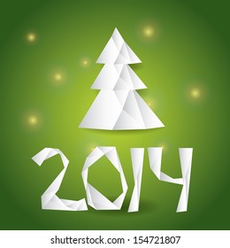 vector Christmas card origami