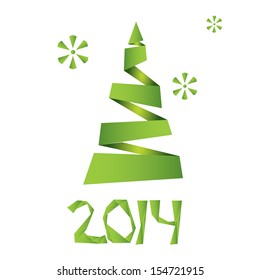 vector Christmas card origami