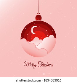 Vector Christmas card in paper cut style. Happy New Year. Design for a greeting card. Winter illustration. Set of backgrounds for covers, invitations, posters, banners, flyer Stock graphics.