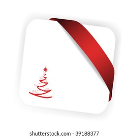 Vector Christmas card with ribbon