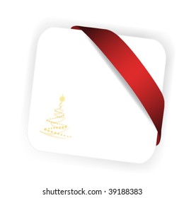 Vector Christmas card with ribbon