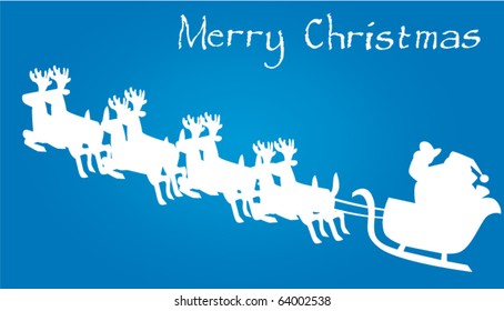vector christmas card with santa