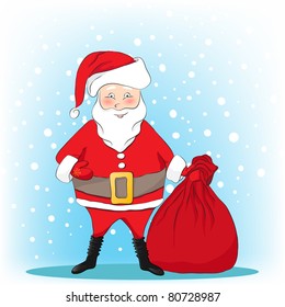 Vector Christmas card with Santa Claus