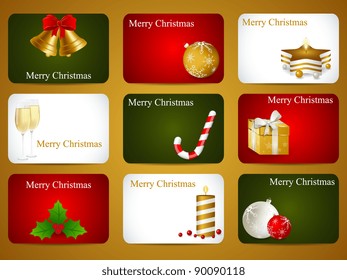 Vector christmas card set