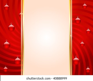 vector christmas card with shining balls