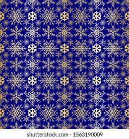 Vector Christmas card. Snowflakes background. Winter seamless pattern.