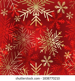 Tarjeta de navidad vectorial. El fondo de los copos de nieve. Patrón de invierno sin fisuras. 