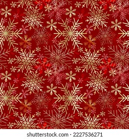 Tarjeta de navidad vectorial. El fondo de los copos de nieve. Patrón de invierno sin fisuras.
