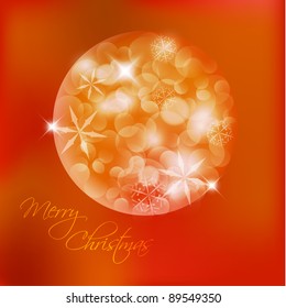 Vector Christmas card with snowflakes and lights