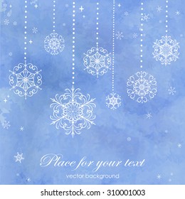 Vector christmas card with snowflakes. Perfect  cards for any  kind of design, birthday and other holiday