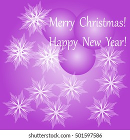 vector of christmas card with snowflakes and words