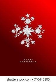 Vector Christmas card template Christmas card with snowflake from stars. Abstract illustration.