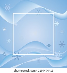 Vector Christmas card template with snowflakes and space for text. Merry Christmas! Happy New Year!