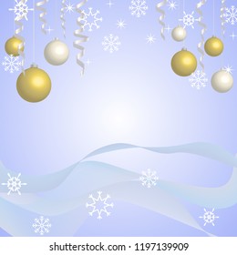 Vector Christmas card template with snowflakes and space for text. Merry Christmas! Happy New Year!