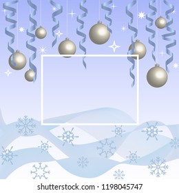 Vector Christmas card template with  space for text. Merry Christmas! Happy New Year!