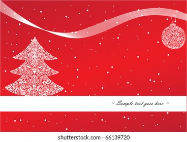 vector christmas card text on separate layer