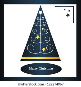 Vector christmas card with christmas tree