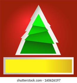 Vector Christmas card with tree and copy space