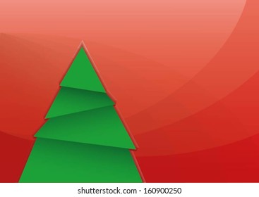 Vector Christmas card with tree and copy space