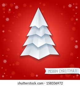 vector christmas cardboard satisfied cut classic tree white vacation texture snow winter season abstract background scene edge new fashionable sign christmas smiling beauty art traditional simple bann