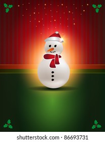 vector Christmas cards Red Green snowman congratulations template