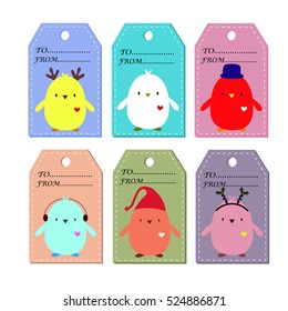 Vector Christmas cards set, santa, bear, Deer