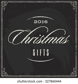 vector christmas chalkboard background with manuscript logo 2016 new year cardboard happy classical vacation star freeze scene new celebrating christmas ceremony smiling antique traditional writing le
