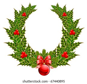 Vector christmas chaplet on a white background