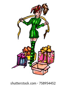 Vector Christmas character. 