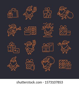 Vector Christmas characters icon set