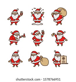 Vector Christmas characters icon set