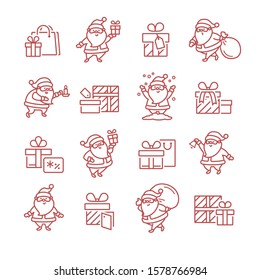 Vector Christmas characters icon set