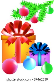 Vector Christmas composition on white background