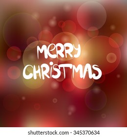 vector christmas congratulation  on red blurred background
